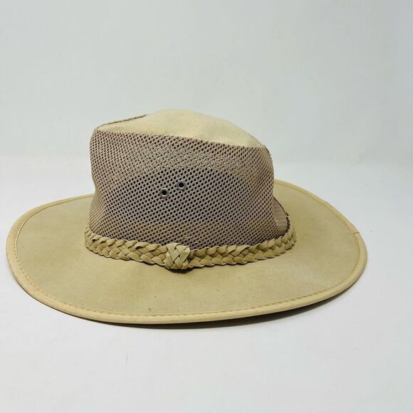 Dorfman Pacific Soaker Hat Authentic Mesh Beige Poly Nylon Mens Small/Medium - Picture 2 of 7